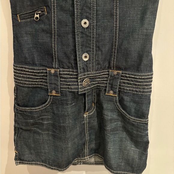 Guess Dark Denim Short Sleeve Dress - Picture 3 of 6